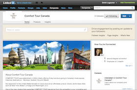 LinkedIn page design for travel company