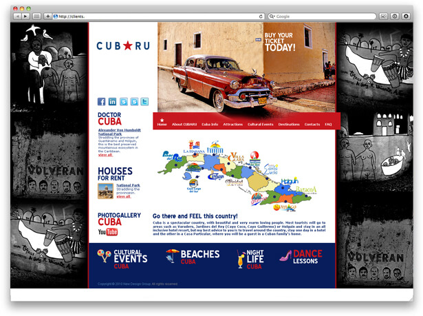 website design screenshot for travel agency in Caribbean