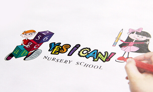 Nursery school and after school program logo brand design for Yes I Can Nursery School