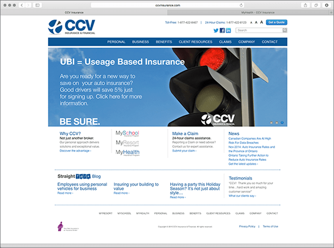 CCV old website screenshot