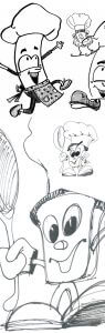 Rising Chefs logo sketches